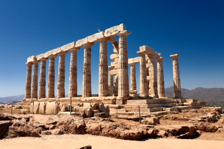 The Temple of Poseidon at Sounion on June 9, 2018
