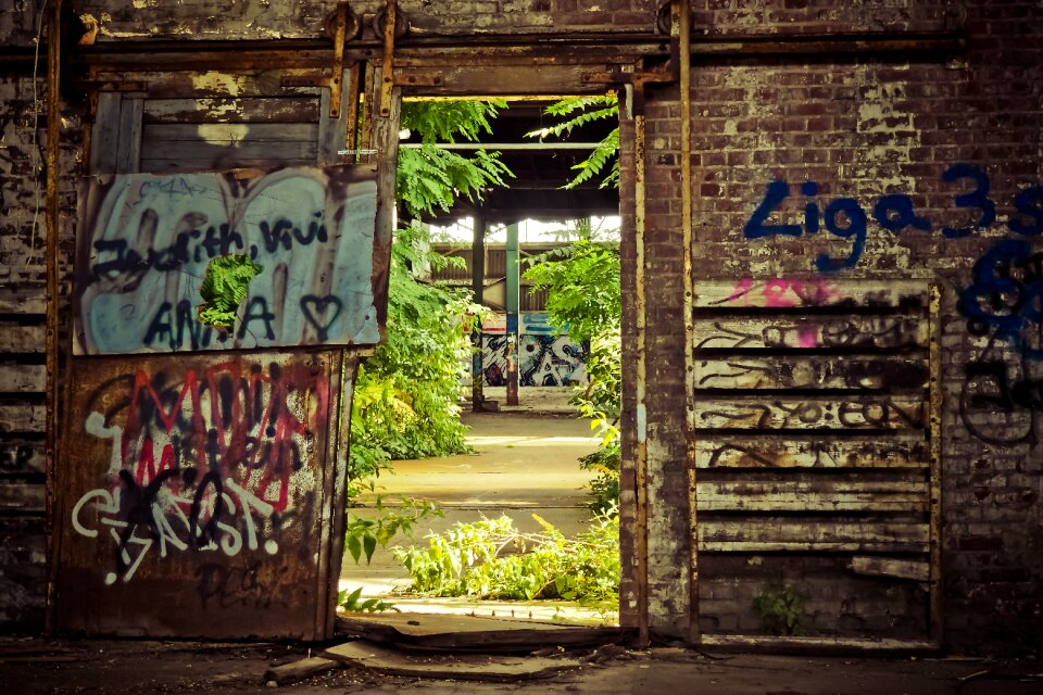 Ruin railway depot train