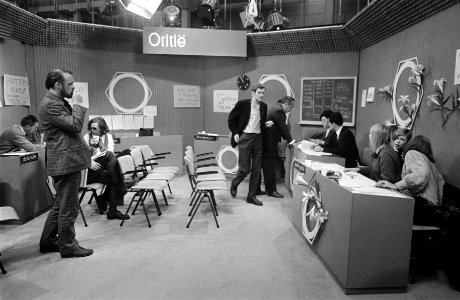 TV-spel van 4 uur, Nee Wereld , Ja Wereld . Overzicht studio 1 tijdens spel, Bestanddeelnr 922-8720
