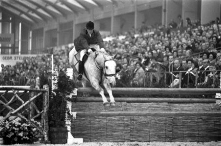 Twaalfde Internationaal Concours Hippique Jumping Adam RAI Amsterdam. Pessoa met, Bestanddeelnr 922-9040