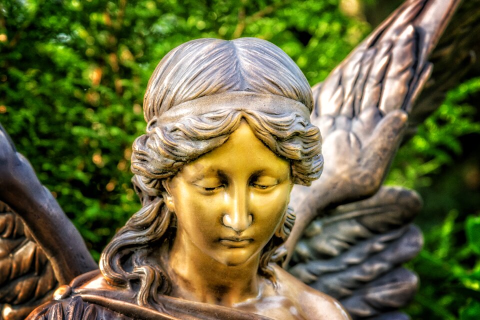 Close up face angel figure