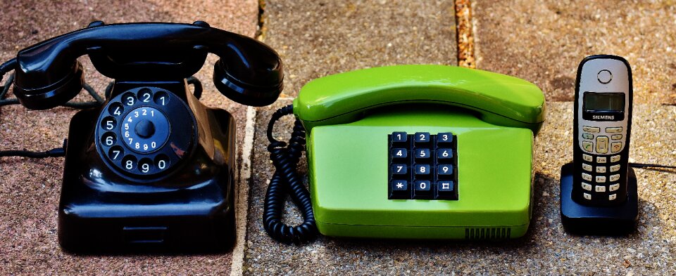 Old communication telephone