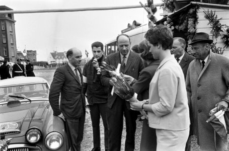 Tulpenrallye 1965, de Engelse equipe van de gebroeders Don (rechts) en Erle Mor…, Bestanddeelnr 917-7084
