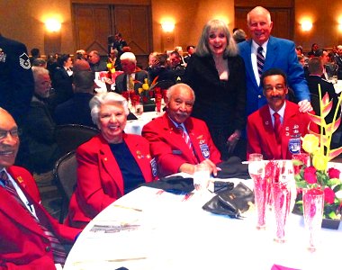 Tuskegee Airmen David Toliver Sr. with members of the Tuskegee Airman Arizona Chapter and Terrie Frankel and Fred Shinn