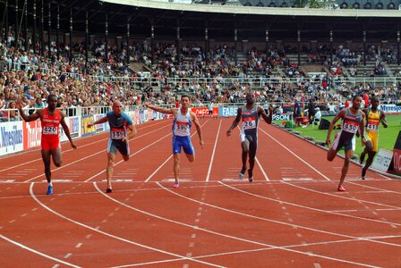 Sprinter contest goal line athletics