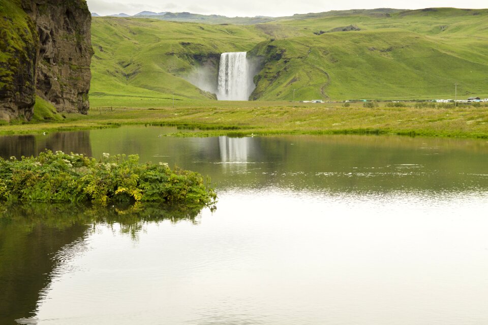 Waterfall landscape skogafoss