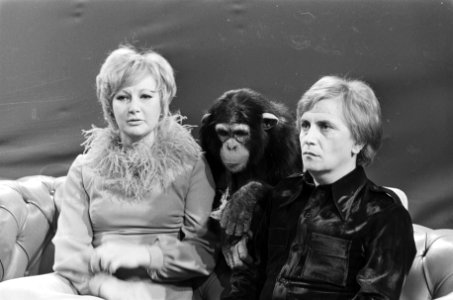 TV-opnamen Adèle en Leen Show voor KRO Adèle Bloemendaal en Leen Jongewaard i, Bestanddeelnr 924-1921