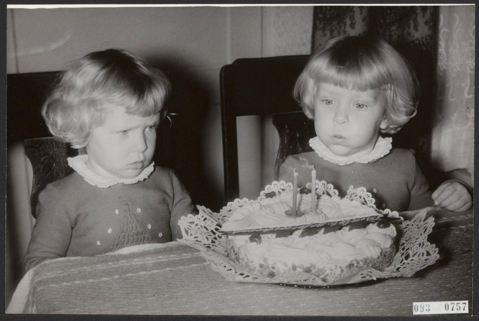 Tweelingen, siamees, Vries, Folkje de, Vries, Tjitske de, Bestanddeelnr 093-0757