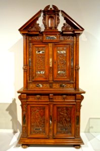 Two-tiered cabinet, France, c. 1550-1580, walnut, marble, brass - Montreal Museum of Fine Arts - Montreal, Canada - DSC09489