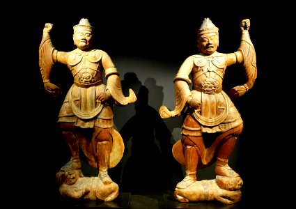 Two Heavenly Kings, Chorakuji, Kyotanba-cho, Fanai-gun, Kyoto, Japan, Heian period, 1147 AD, wood, polychromy - Tokyo National Museum - Ueno Park, Tokyo, Japan - DSC08683