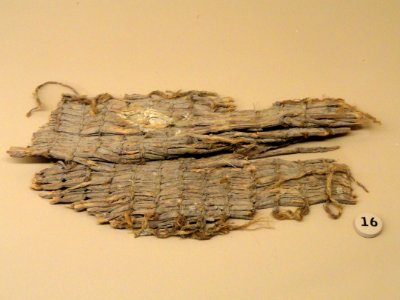 Twined mat, 5300-3845 BC, Hogup Cave, Utah, plant material- Natural History Museum of Utah - DSC07281