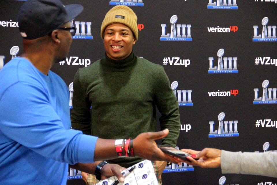 Tyler Lockett with fan, Feb 2019 2