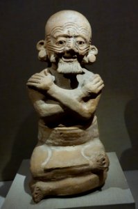 Two-part vessel of Old Fire God, Honduras, Maya culture, 600-800 AD, earthenware - De Young Museum - DSC00610