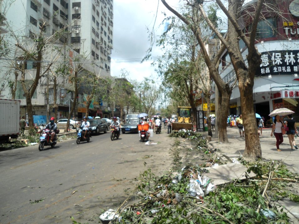 Typhoon Rammasun (2014) in Haikou - Jiefang Road east - 04