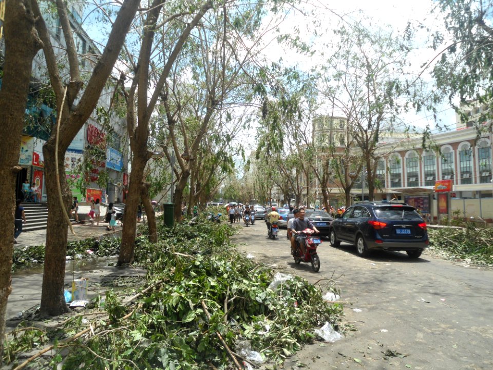 Typhoon Rammasun (2014) in Haikou - Jiefang Road east - 03