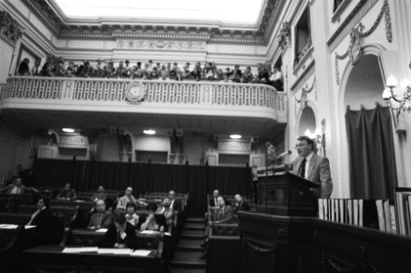 Tweede Kamer overzicht met Janmaat aan het woord, Bestanddeelnr 932-9712