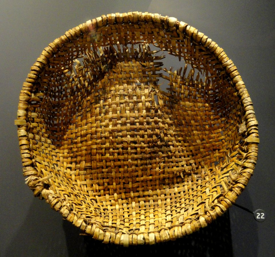 Twill-plaited ring basket, 900-1400 AD, Kayenta Anasazi, Twin Cave House, Arizona, yucca leaves - Natural History Museum of Utah - DSC07308