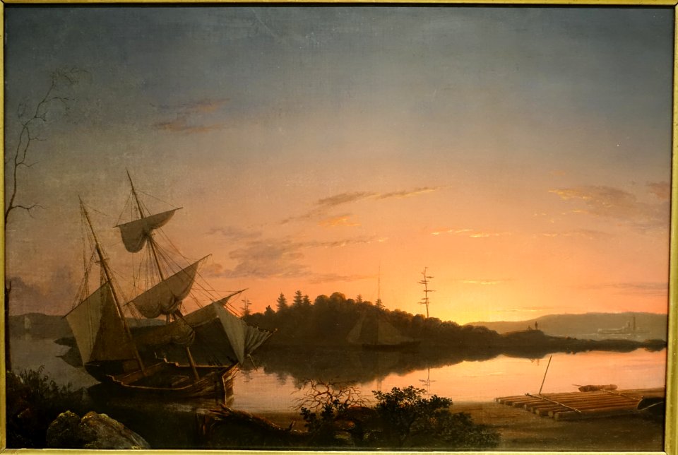 Twilight on the Kennebec, by Fitz Henry Lane, 1849, oil on canvas - Peabody Essex Museum - DSC07193