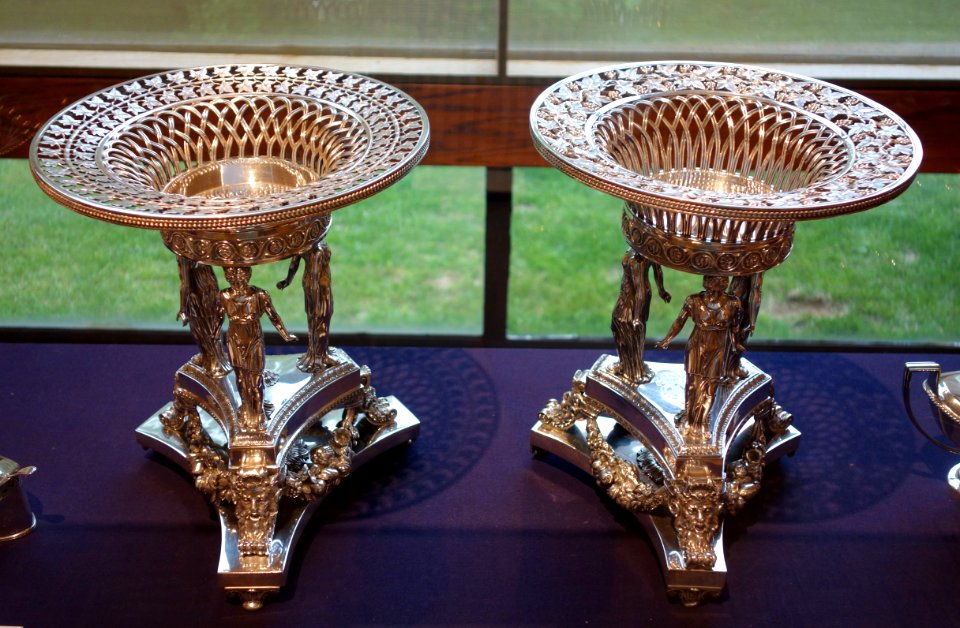 Two Dessert Stands, Paul Storr, British, 1812-1813 and 1813-1814, silver - Huntington Museum of Art - DSC05351