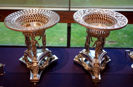 Two Dessert Stands, Paul Storr, British, 1812-1813 and 1813-1814, silver - Huntington Museum of Art - DSC05351