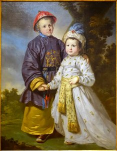 Two English Boys in Asian Clothing, by Tilly Kettle, England and India, c. 1780, oil on canvas - Peabody Essex Museum - DSC07300