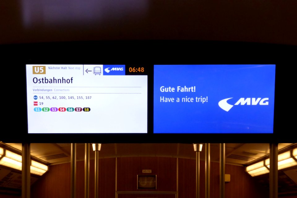 U-Bahn München, Bildschirme, 2