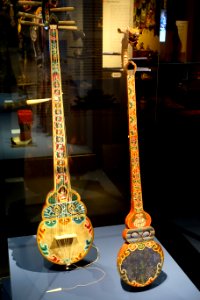 Two drangyens, Bhutan, 20th and 21st century, painted wood, leather - Linden-Museum - Stuttgart, Germany - DSC03650