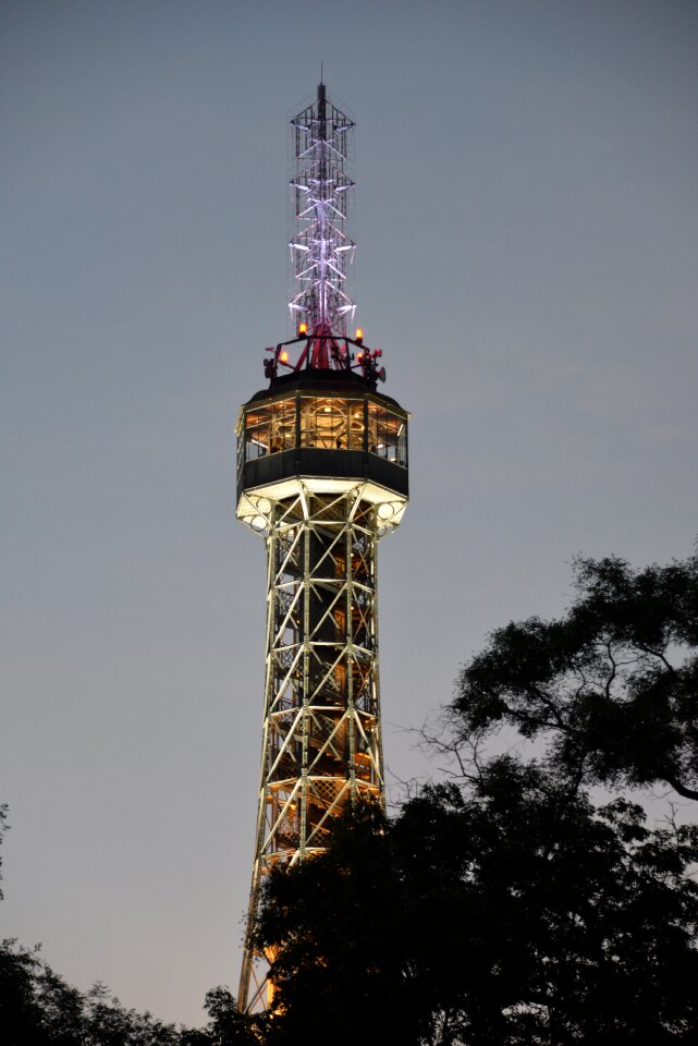Prague observation tower evening