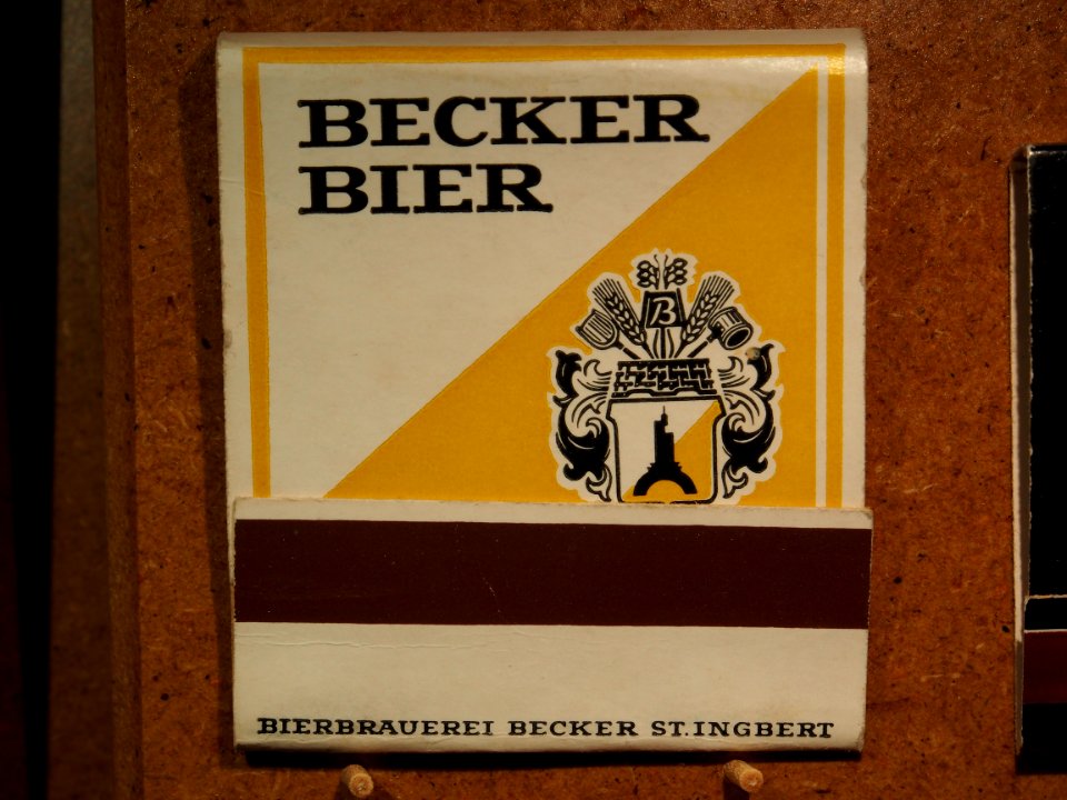 Musée Européen de la Bière - Matchbook, Bierbrauerei Becker St.Ingbert