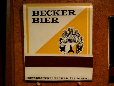 Musée Européen de la Bière - Matchbook, Bierbrauerei Becker St.Ingbert