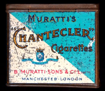 Muratti Chantecler cigarettes tin, back