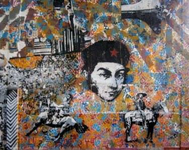 Mural Simón Bolívar like Che Guevara photo