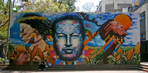 Mural Chavez is God in Caracas