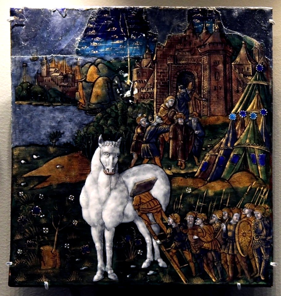 Musée du Louvre Objets d'art Emaux de Limoges Maître de l'Enéide Cheval de Troie 04012019 7494