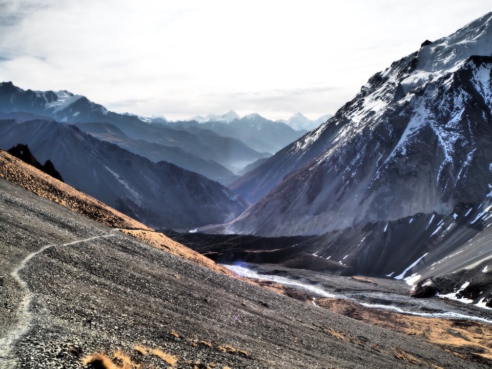 Trekking dramatic himalaya