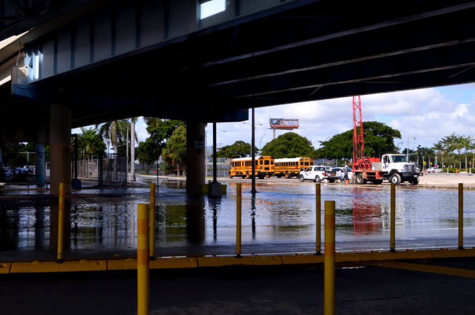 Omni Downtown Miami tidal flooding October 17 2016 morning high tide 03