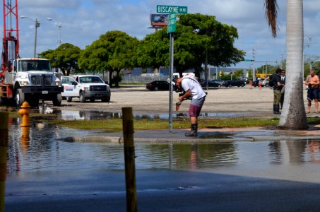 Omni Downtown Miami tidal flooding October 17 2016 morning high tide 06