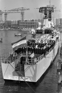 Onderzeebootbestrijdingsfregat Van Speijk op werf NDSM gebruik gesteld, Bestanddeelnr 920-0750
