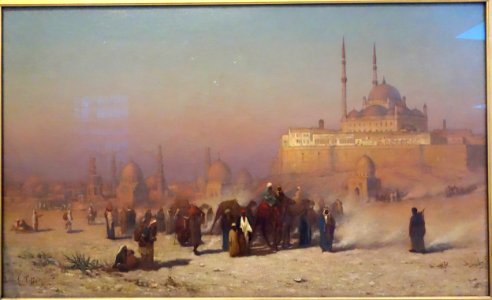 On the Way between Old and New Cairo, Citadel Mosque of Mohammed Ali, and Tombs of the Mamelukes, by Louis Comfort Tiffany, 1872, oil on canvas - Brooklyn Museum - Brooklyn, NY - DSC08252