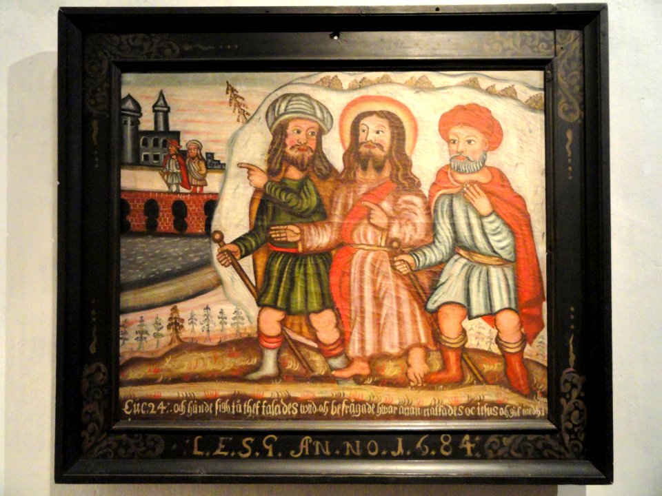 On the Road to Emmaus by Lars Gallenius, 1684, Raahe Church - National Museum of Finland - DSC04246