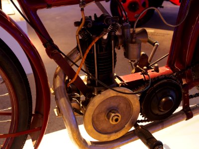 Old red colored Monark motorcycle pic6 Teknikens och Sjöfartens hus, Science and Maritime House