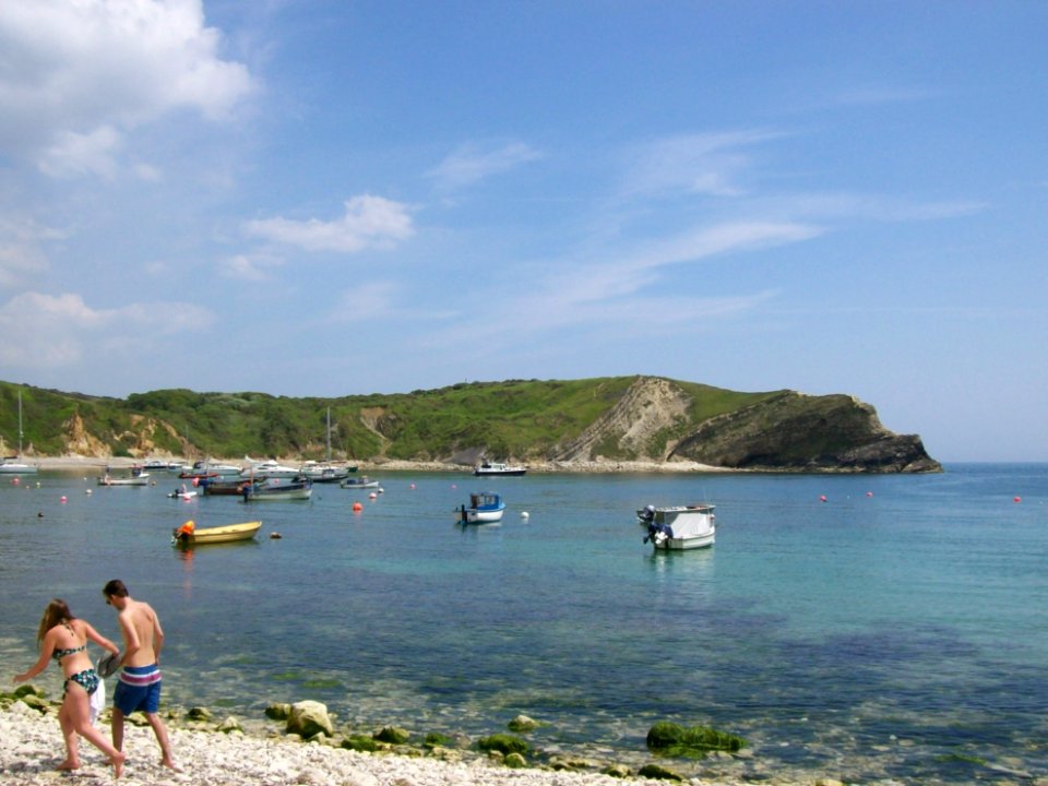 On the beach, Lulworth Cove