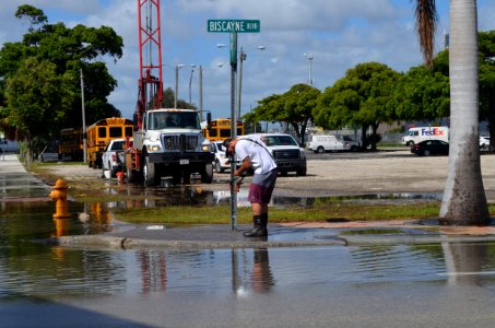 Omni Downtown Miami tidal flooding October 17 2016 morning high tide 07