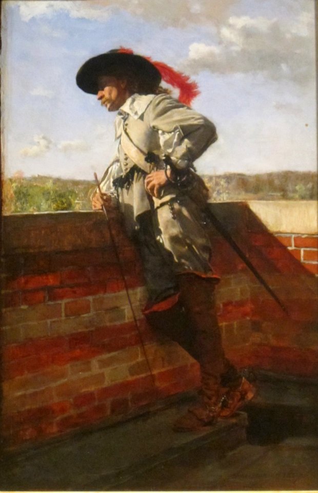 On a Terrace, oil on wood painting by Ernest Meissonier, 1867