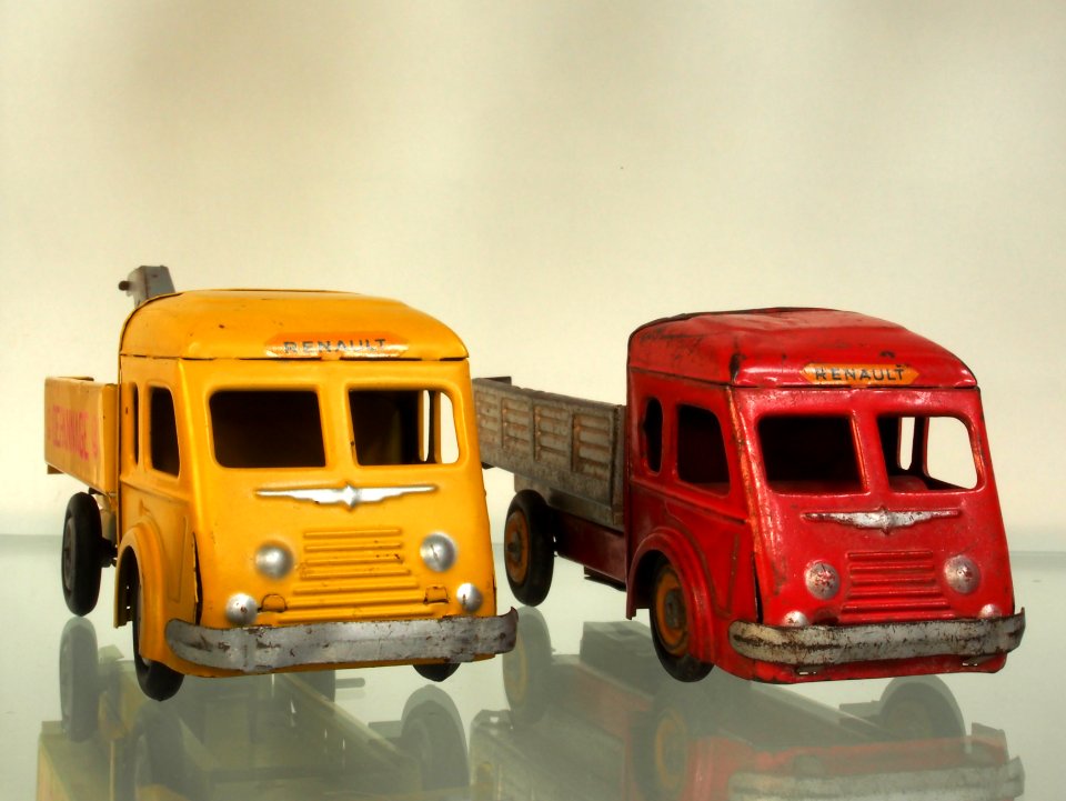 Old Renault toy trucks
