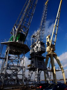 Old port cranes at Port of Antwerp, pic-004