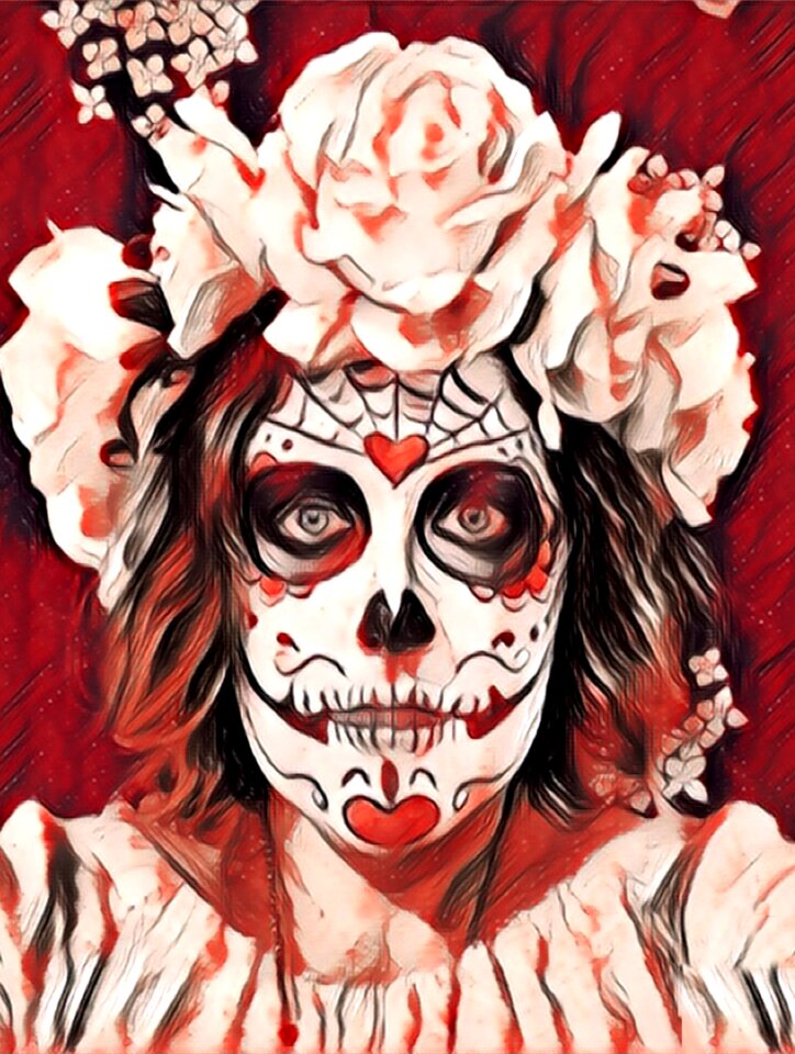 Halloween flowers red