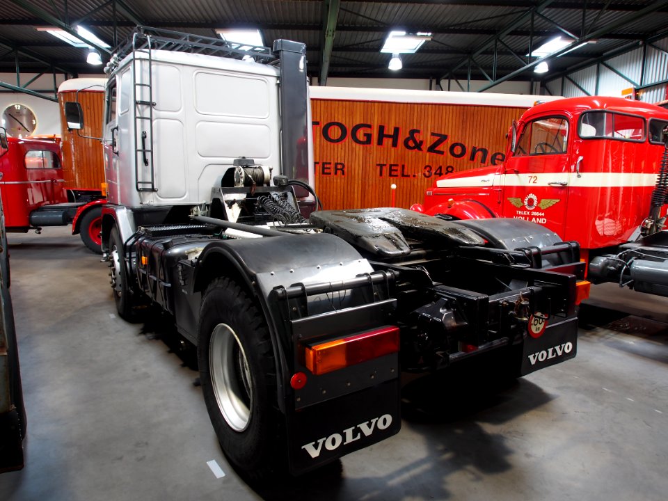 Old silver colored Volvo truck