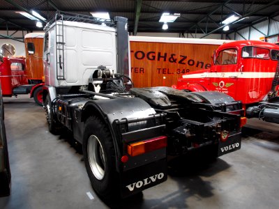 Old silver colored Volvo truck
