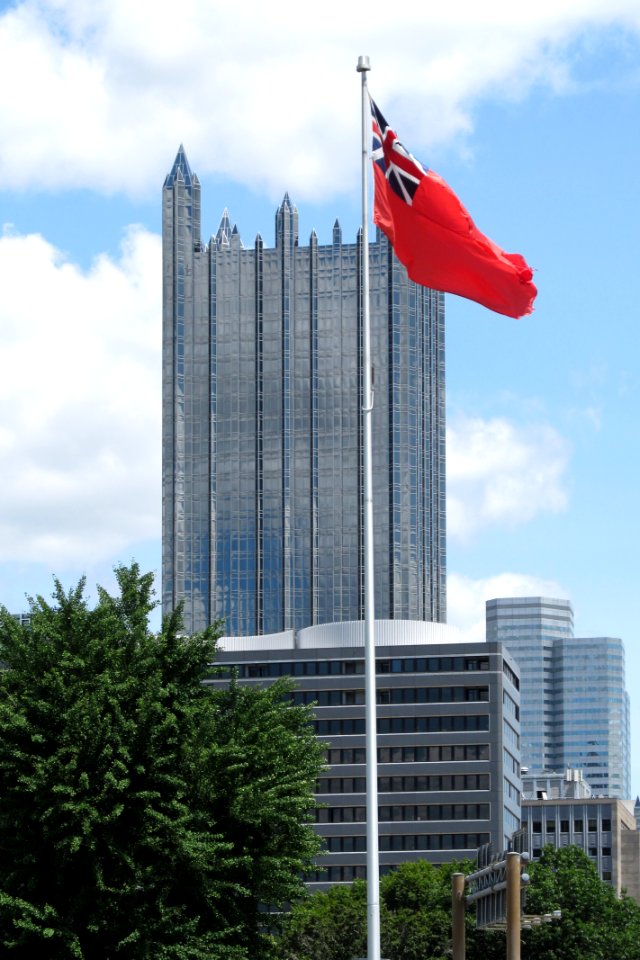 One PPG Place with colonial flag